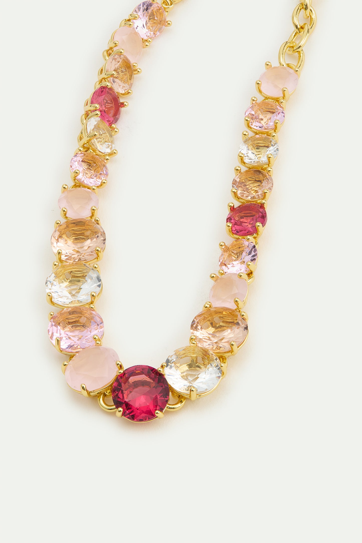 Gradient Pink Diamantine Fine Row Of Stones Bracelet