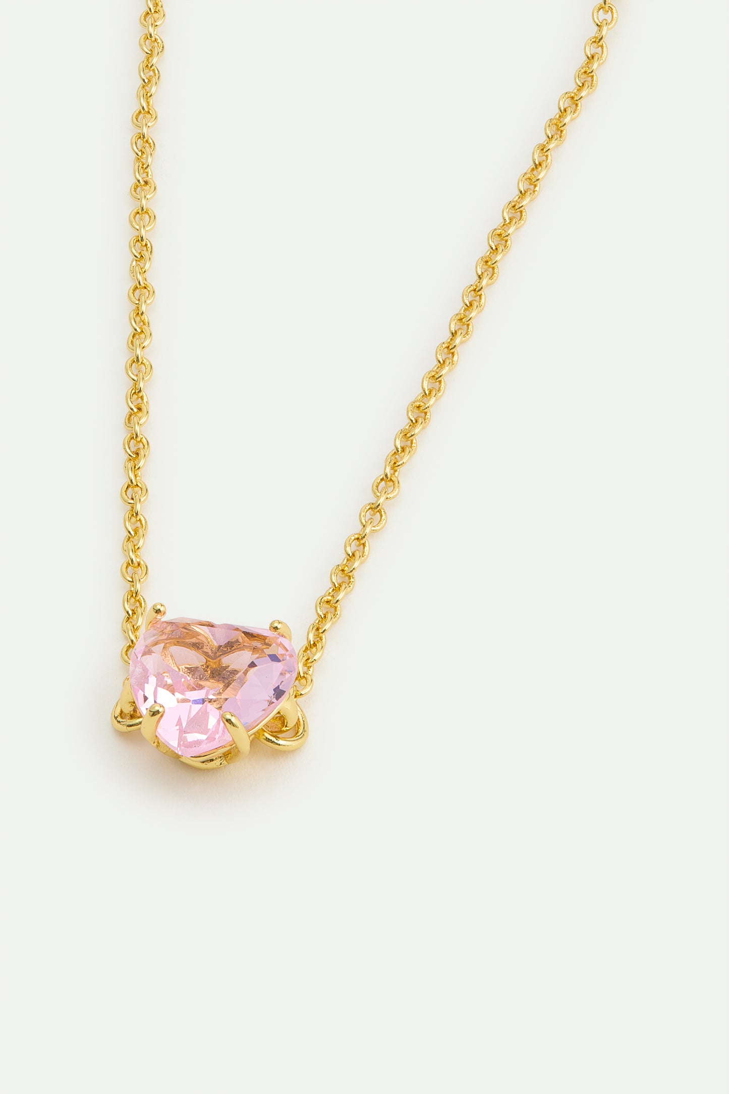 Light Pink Diamantine Fine Heart-Shaped Stone Bracelet