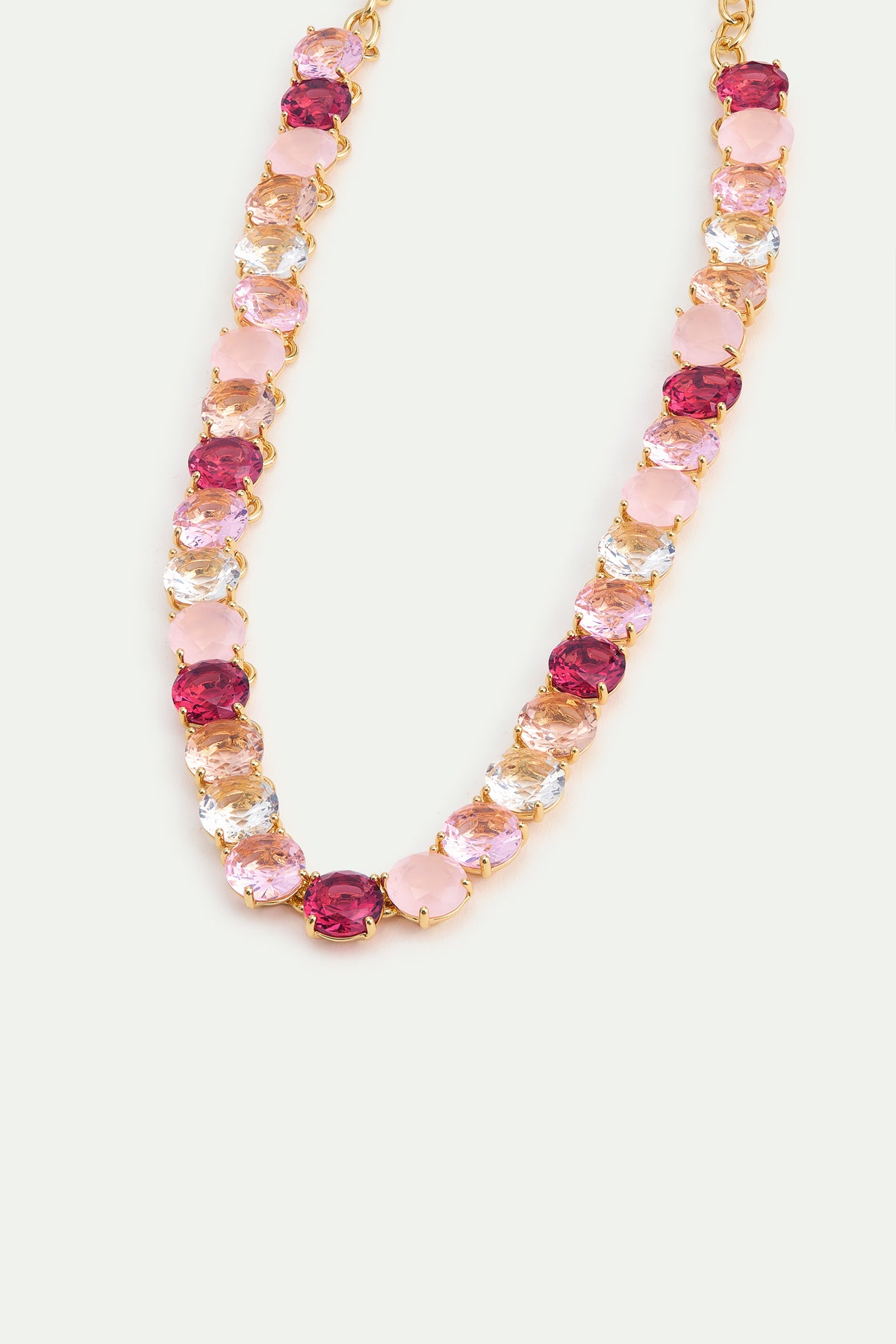 Gradient Pink Diamantine Choker Round Stones Necklace | AWLD3561