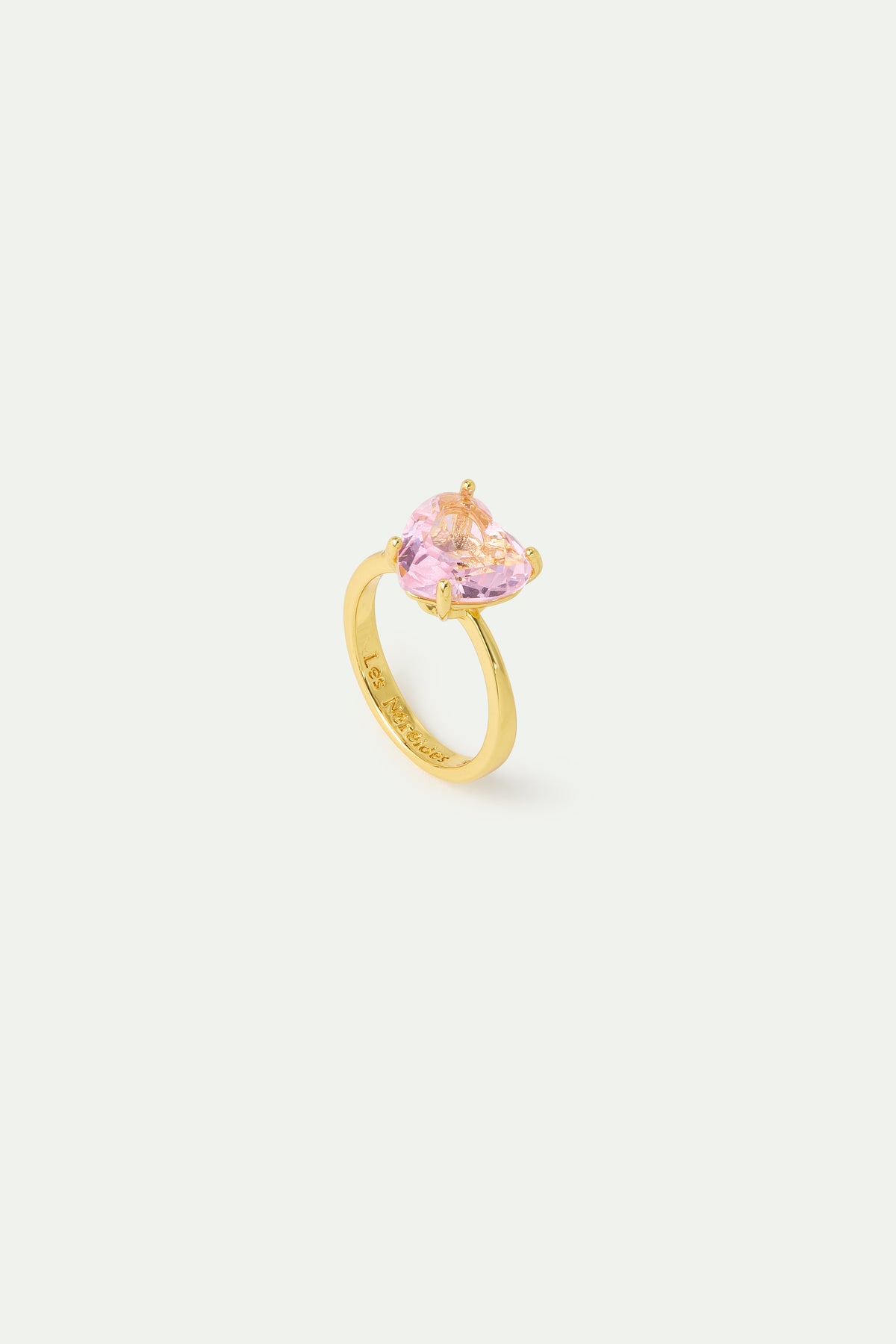 Light Pink Diamantine Heart-Shaped Ring | AWLD6171