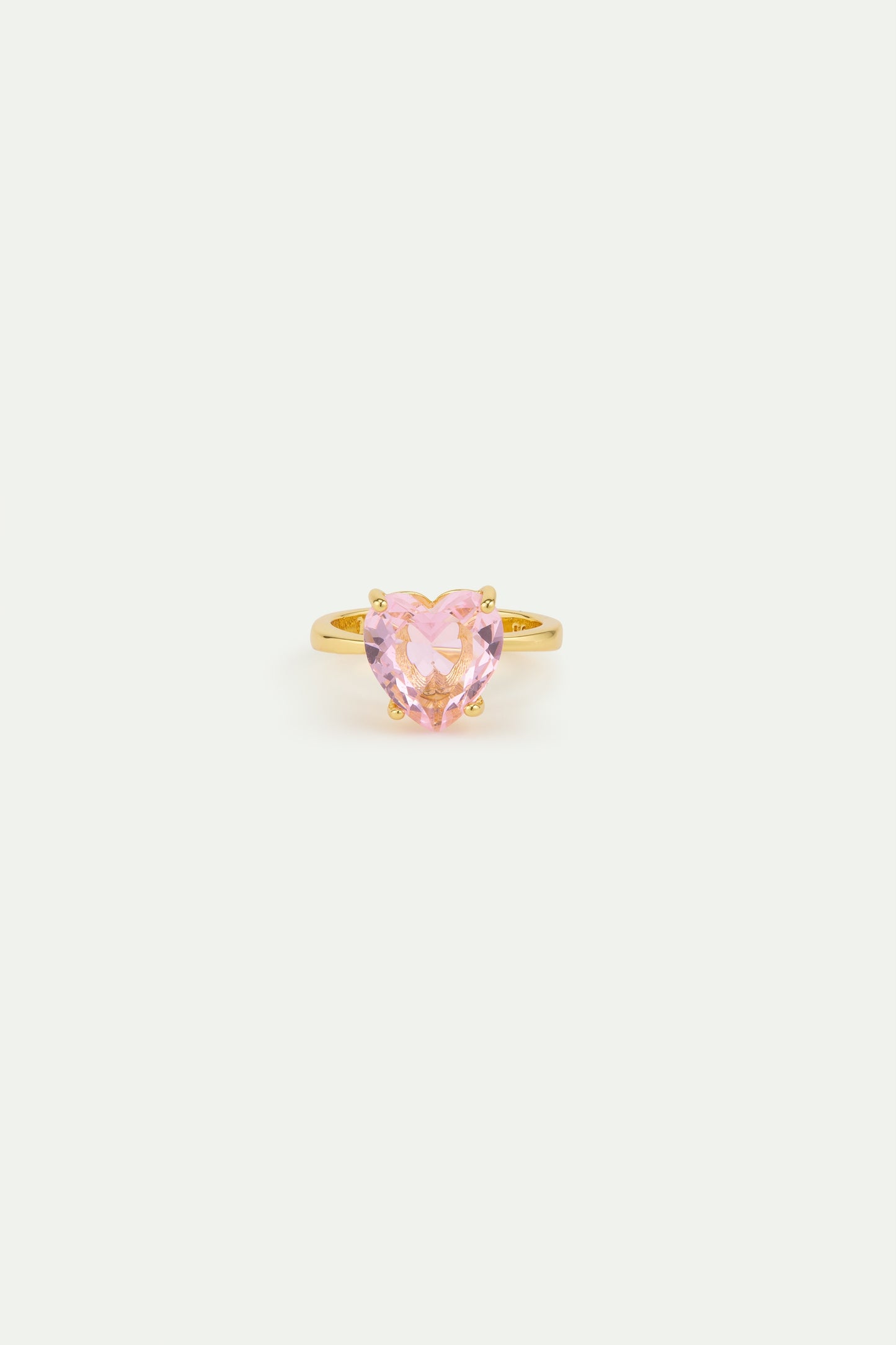 Light Pink Diamantine Heart-Shaped Ring