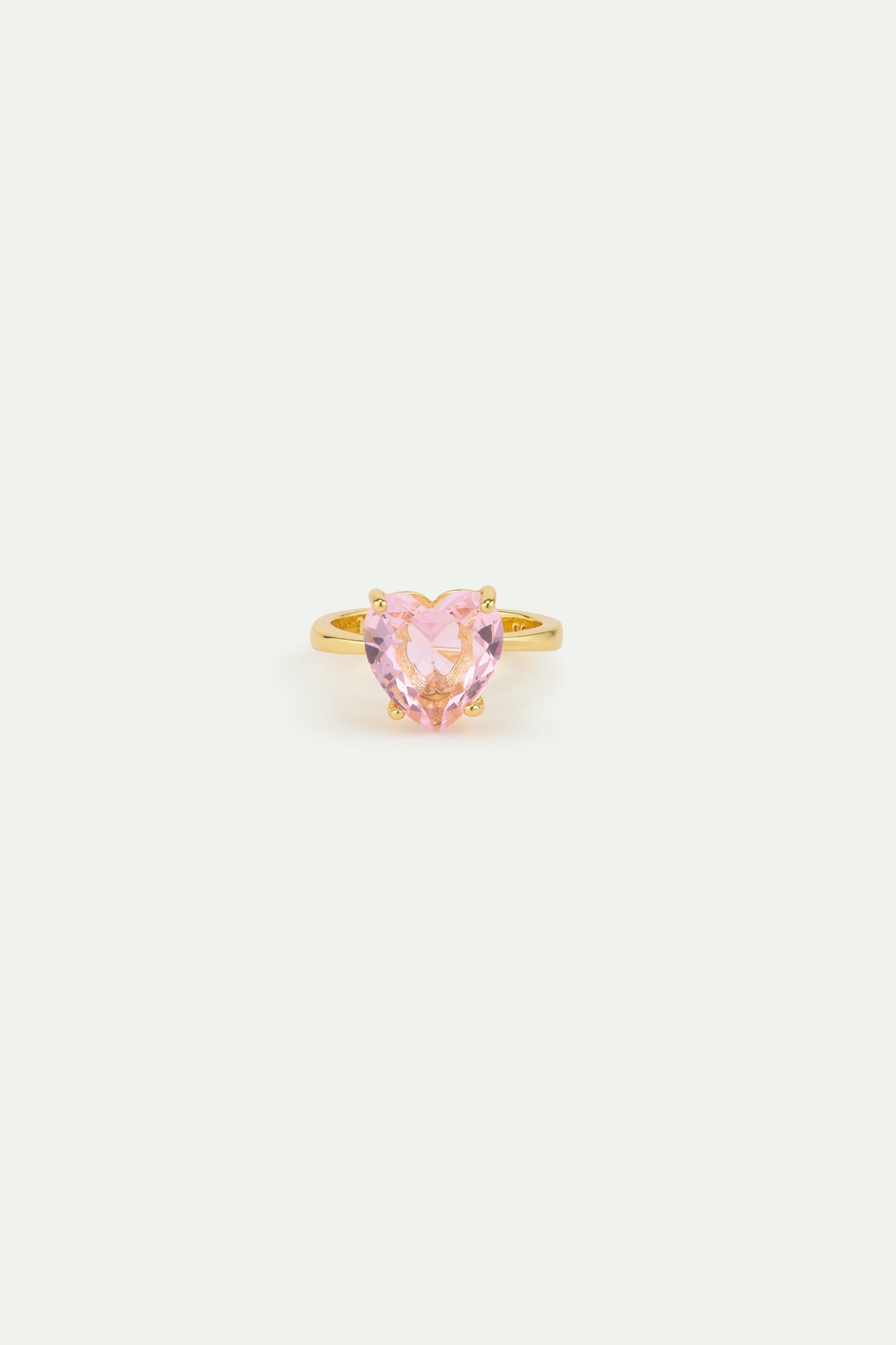 Light Pink Diamantine Heart-Shaped Ring | AWLD6171