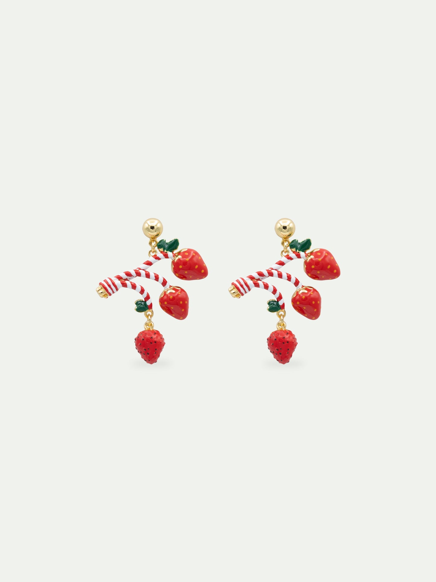 Strawberry & Candy Cane Earrings | AWMC1091