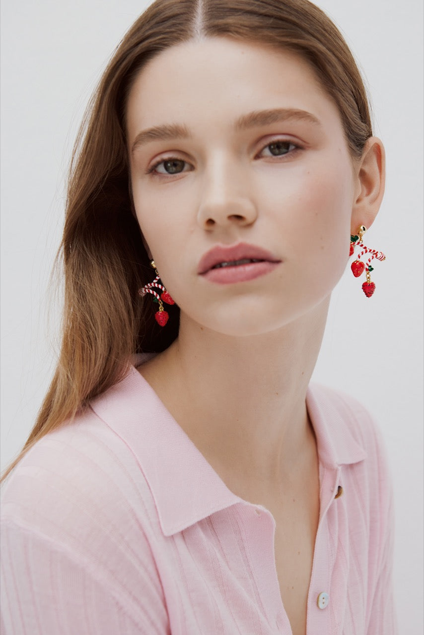 Strawberry & Candy Cane Earrings | AWMC1091