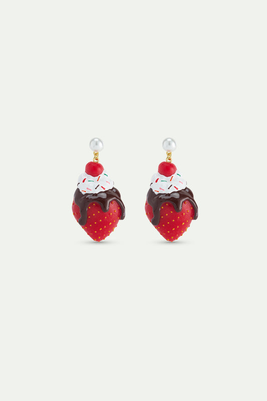 Sundae Ice Cream & Strawberry Earrings
