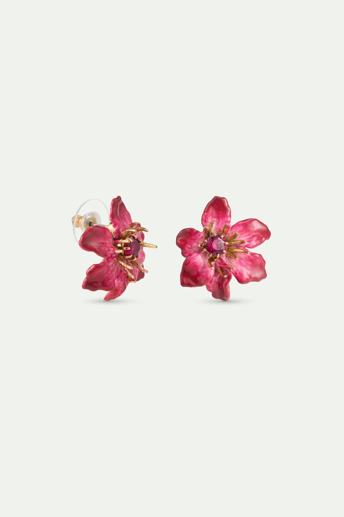 Large Pink Clematis Flower Earrings | AWMM1021