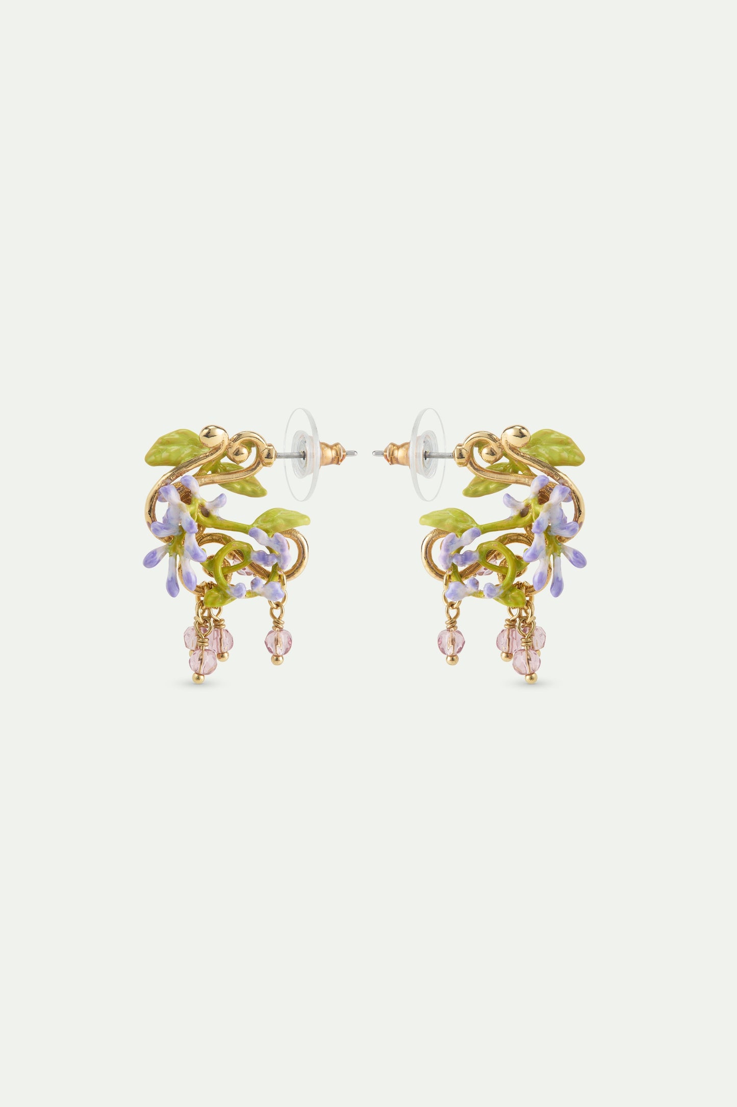Purple Wisteria Post On Golden Arabesque Earrings | AWMM1031