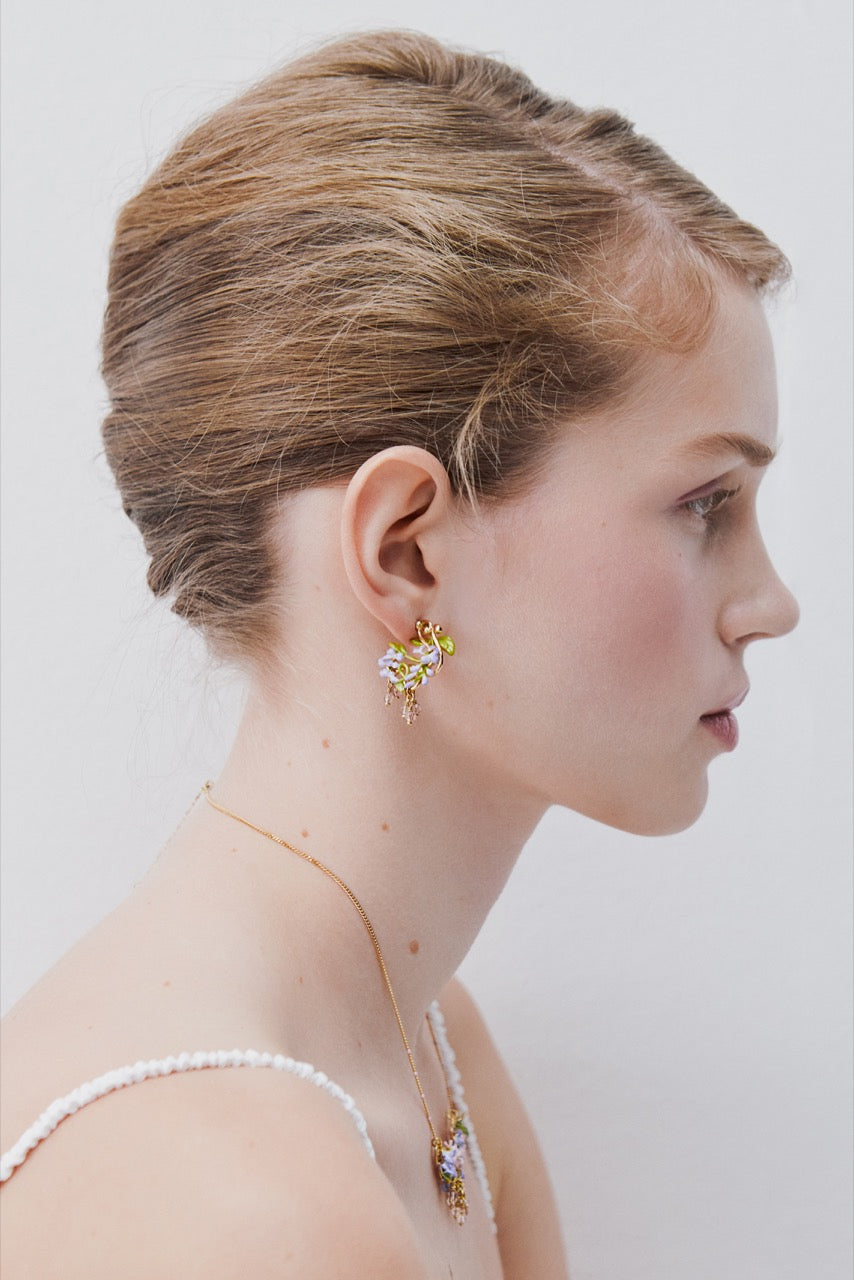 Purple Wisteria Post On Golden Arabesque Earrings | AWMM1031