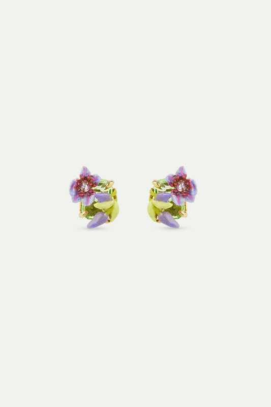 Purple Clematis Earrings