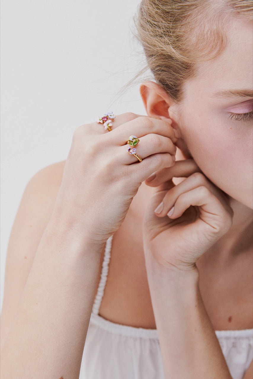 Pink & Purple Wisteria Crystal Ring | AWMM6021