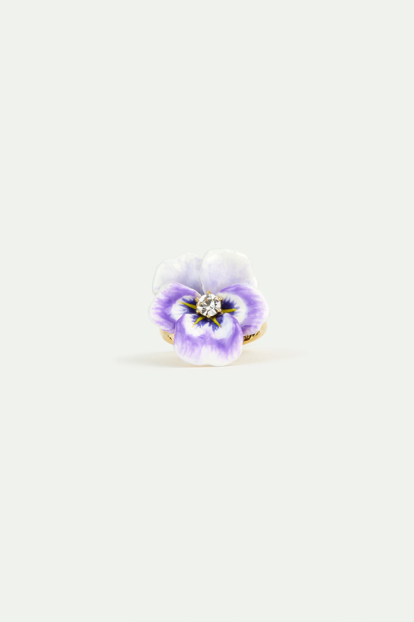 Purple Pansy & Cut Crystal Cocktail Ring | AWMP6031