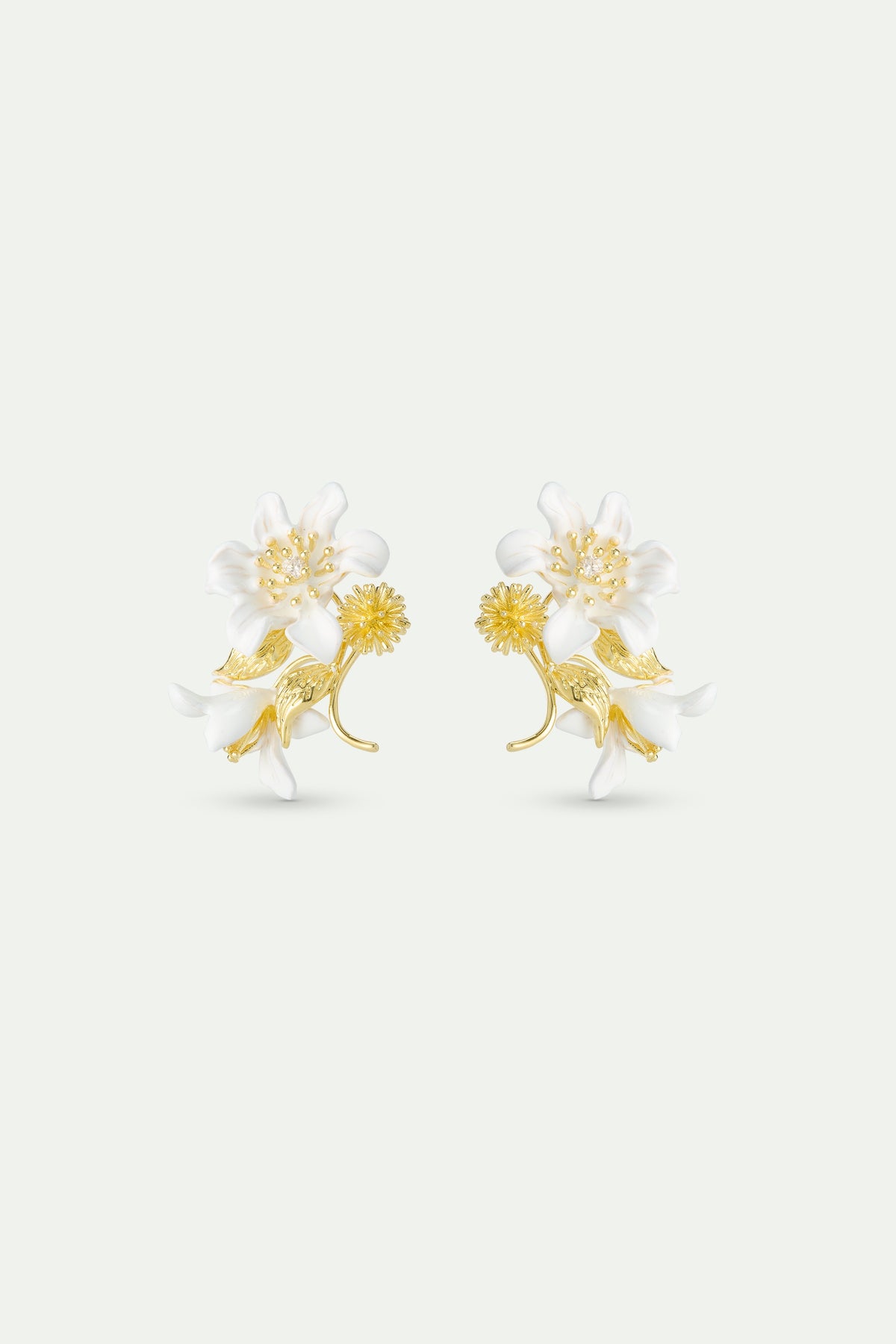 Large White Clematis Earrings | AWNF1021