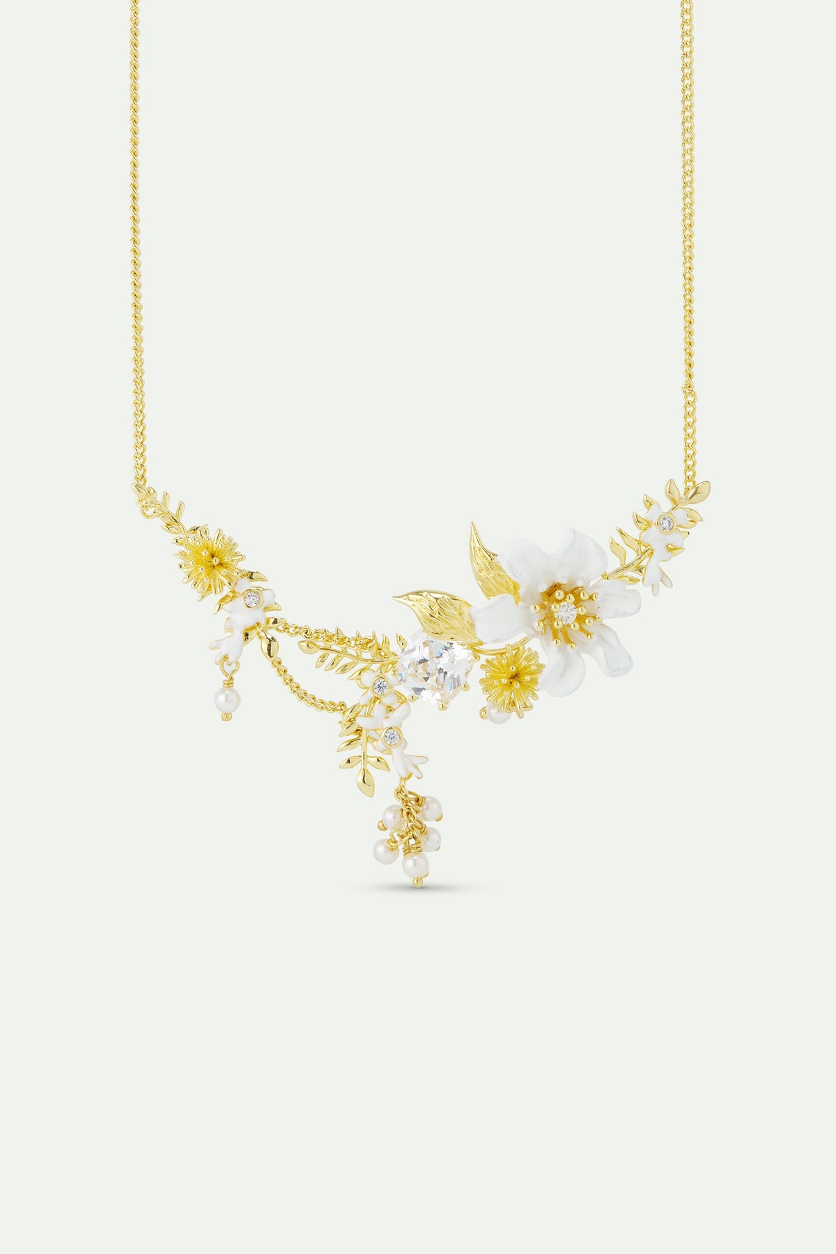 Statement Large Clematis Flower Necklace | AWNF3021