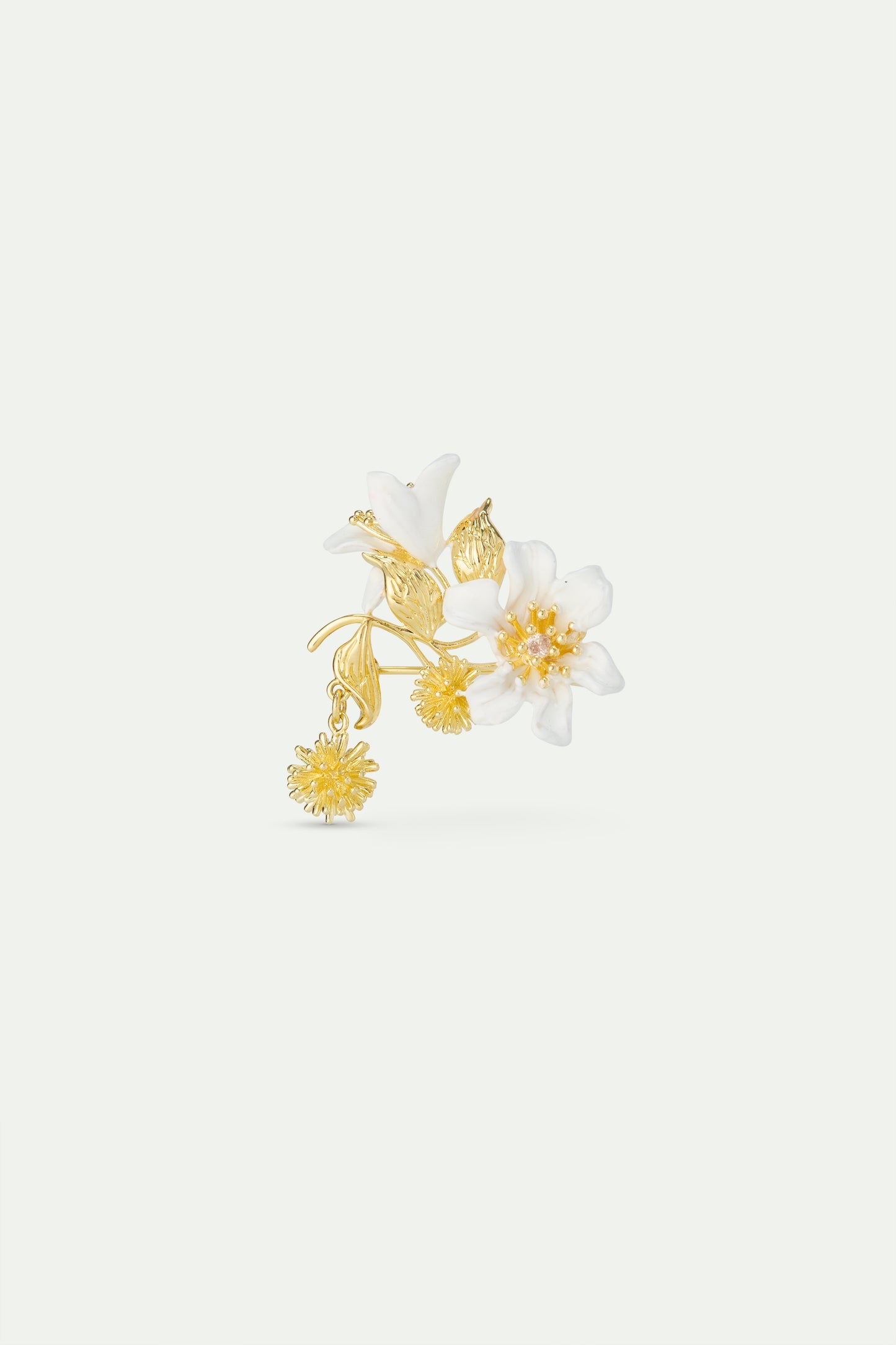 Statement Clematis And Japanese Kerria Brooch | AWNF5011
