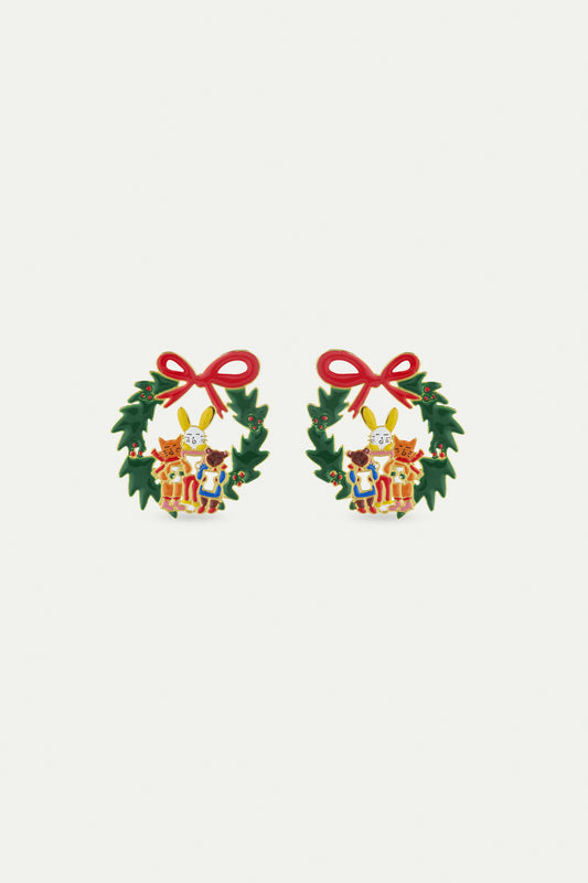 Wreath And Christmas Carols Earrings