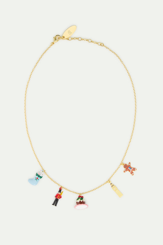Christmas Stocking, King'S Guard, Christmas Pudding, Big Ben And Gingerbread Man Charm Necklace