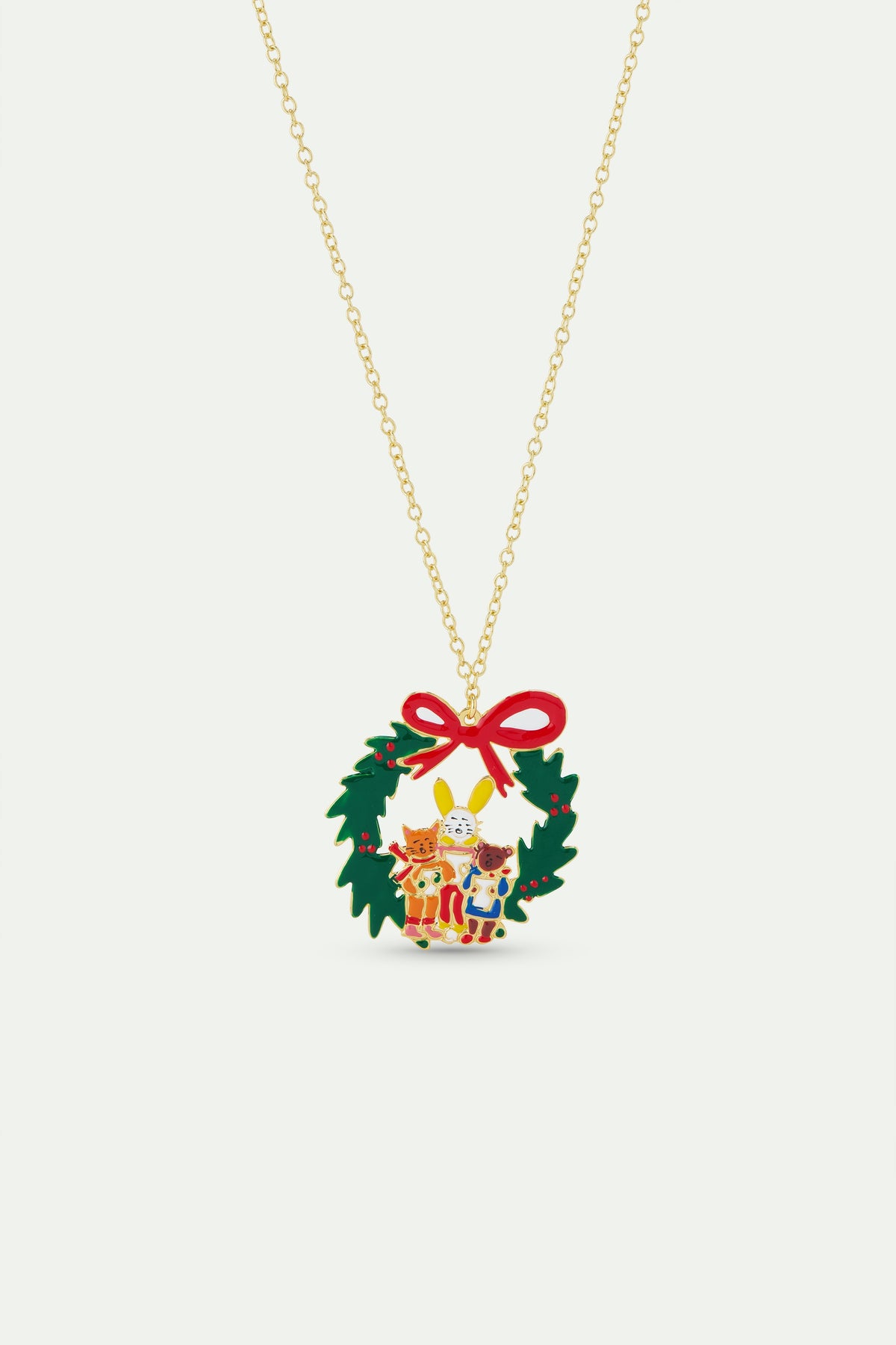 Wreath And Christmas Carols Pendant Necklace | AWWI3061
