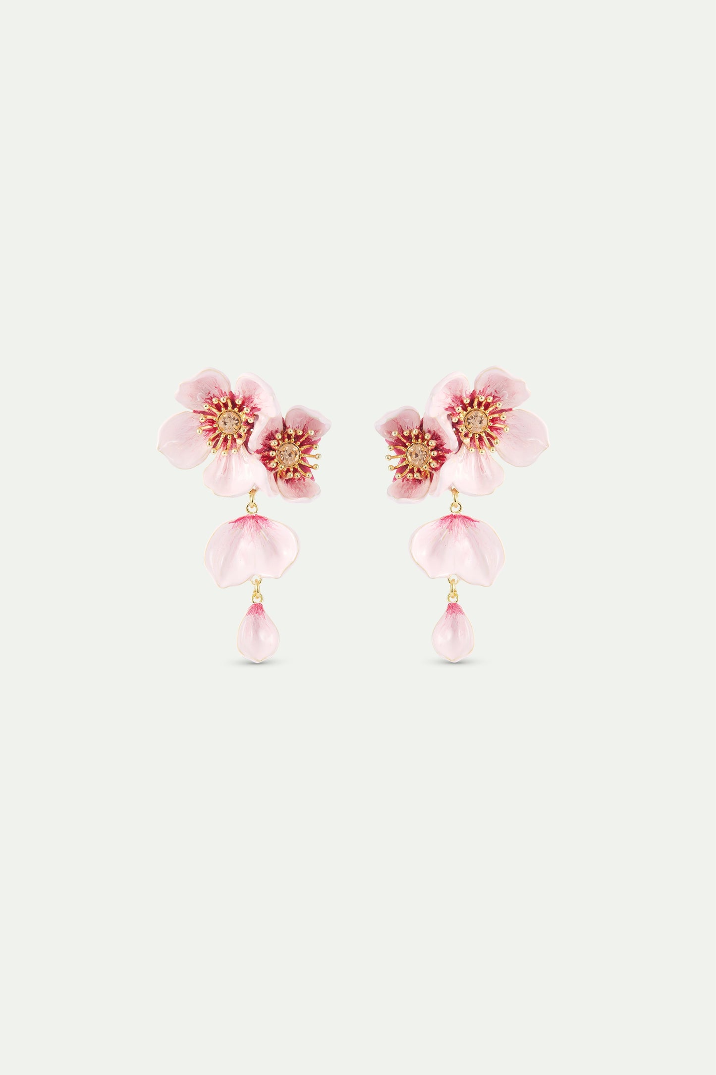 Dangle Post Earrings With Pink Cherry Blossom | AXHA1092