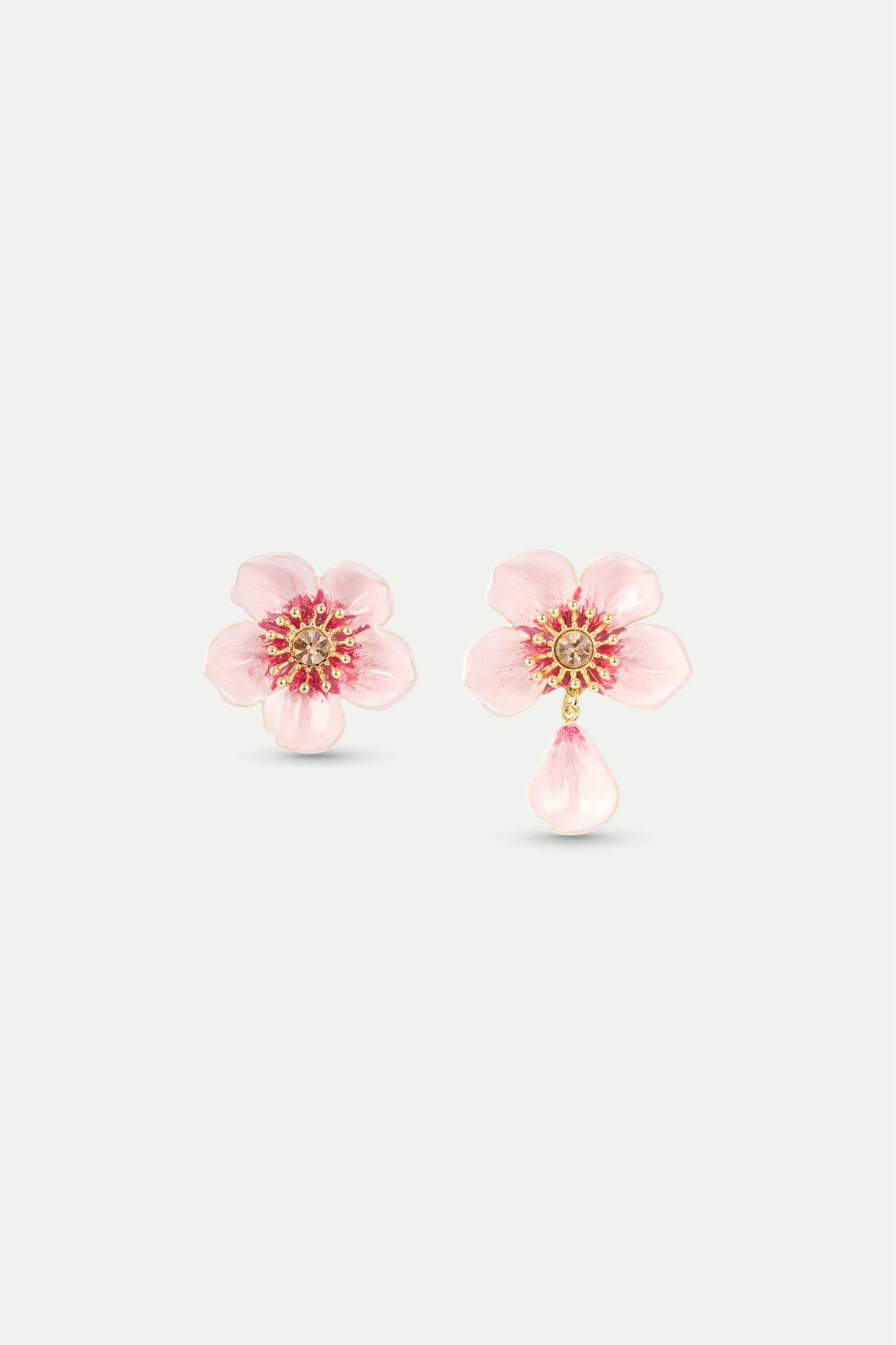 Asymmetrical Pink Cherry Blossom Earrings | AXHA1102