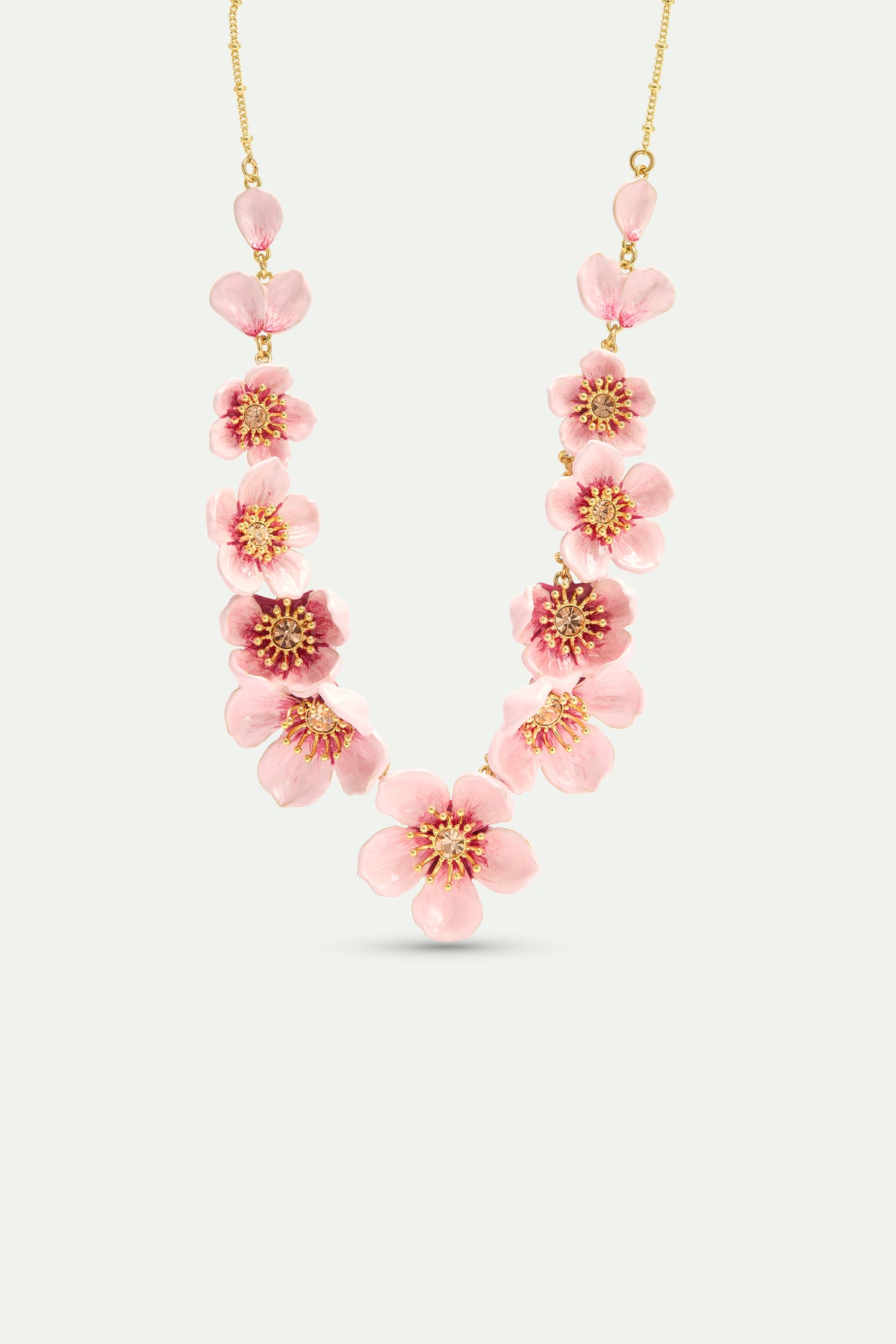 Pink Cherry Blossom Statement Necklace | AXHA3012