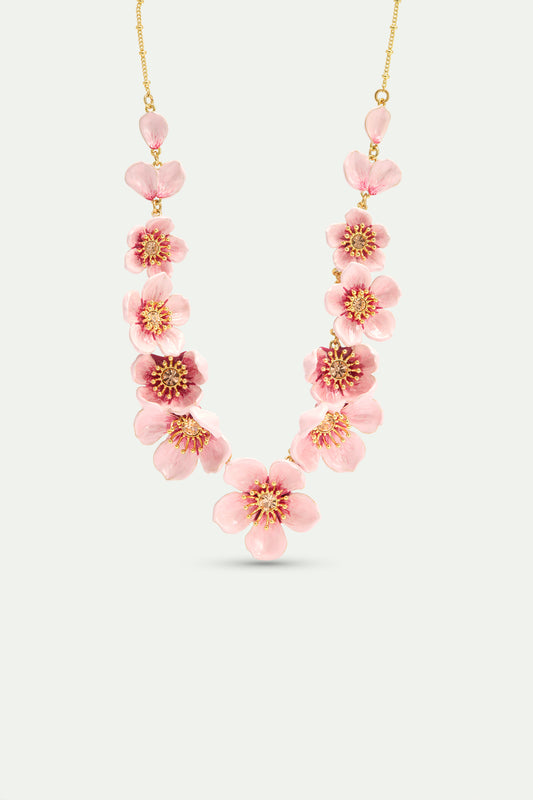 Pink Cherry Blossom Statement Necklace | AXHA3012
