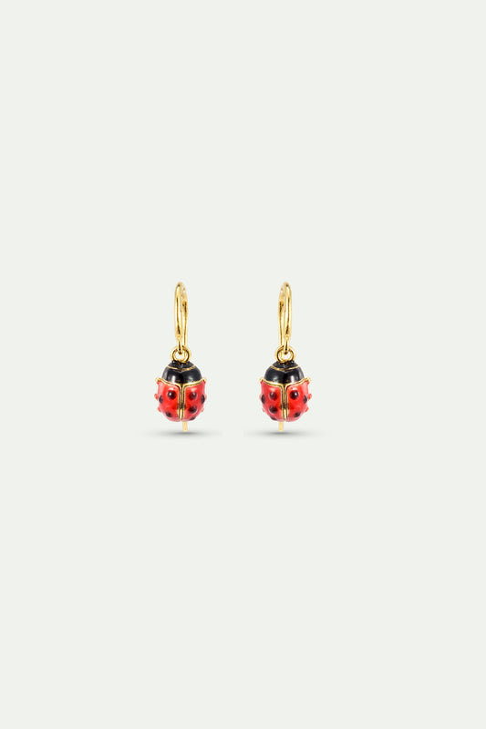 Red And Black Ladybird Hook Earrings | AXLA1011