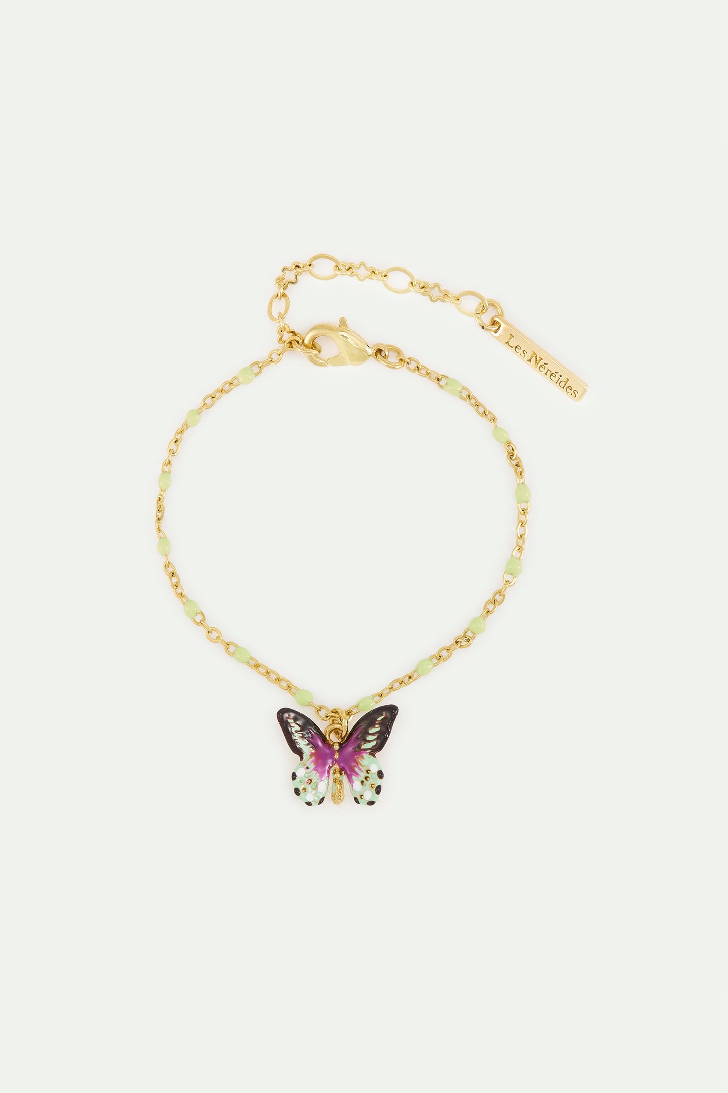 Green And Purple Butterfly Bracelet | AXLA2061