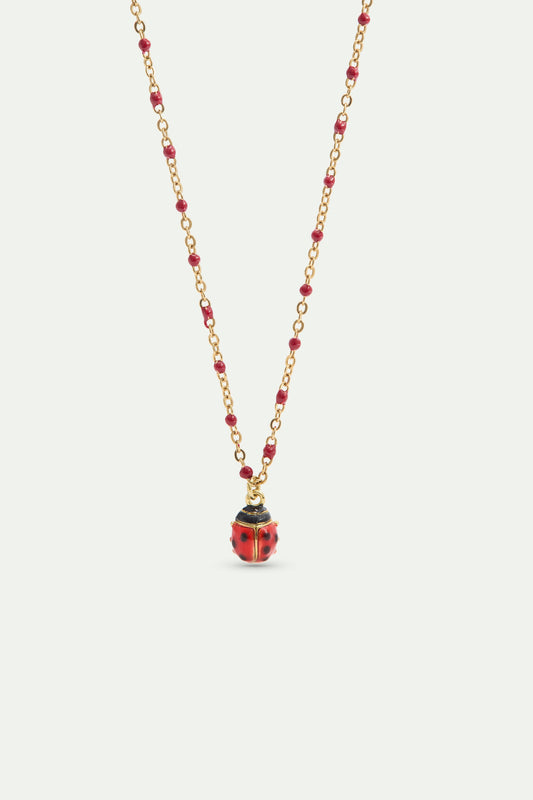 Red And Black Ladybird Pendant Necklace | AXLA3011