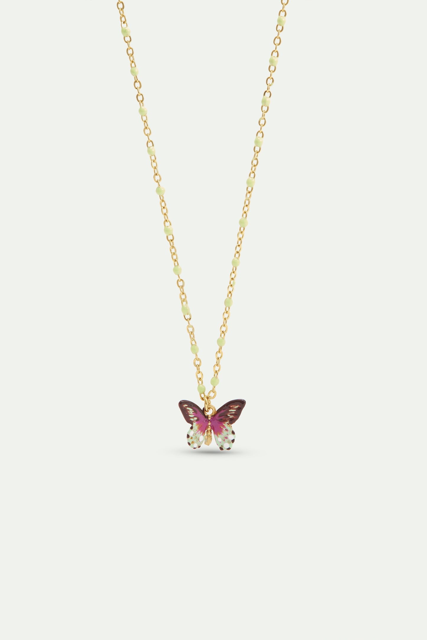 Green And Purple Butterfly necklace| AXLA3061