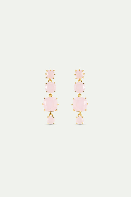 Diamantine Earrings With 4 Light Pink Stones | AXLD1201