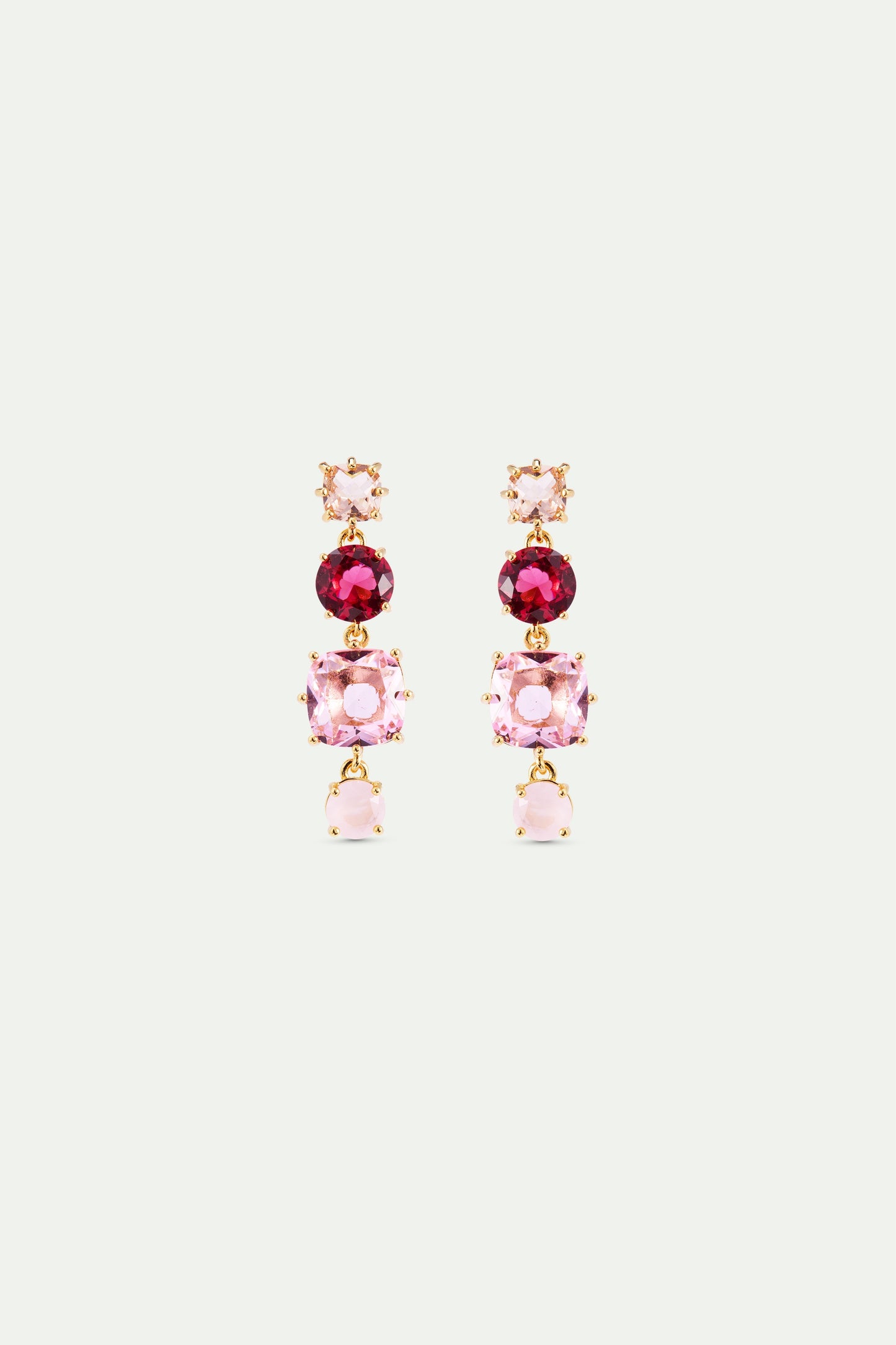 Diamantine Earrings With 4 Rosa Centifolia Stones | AXLD1204