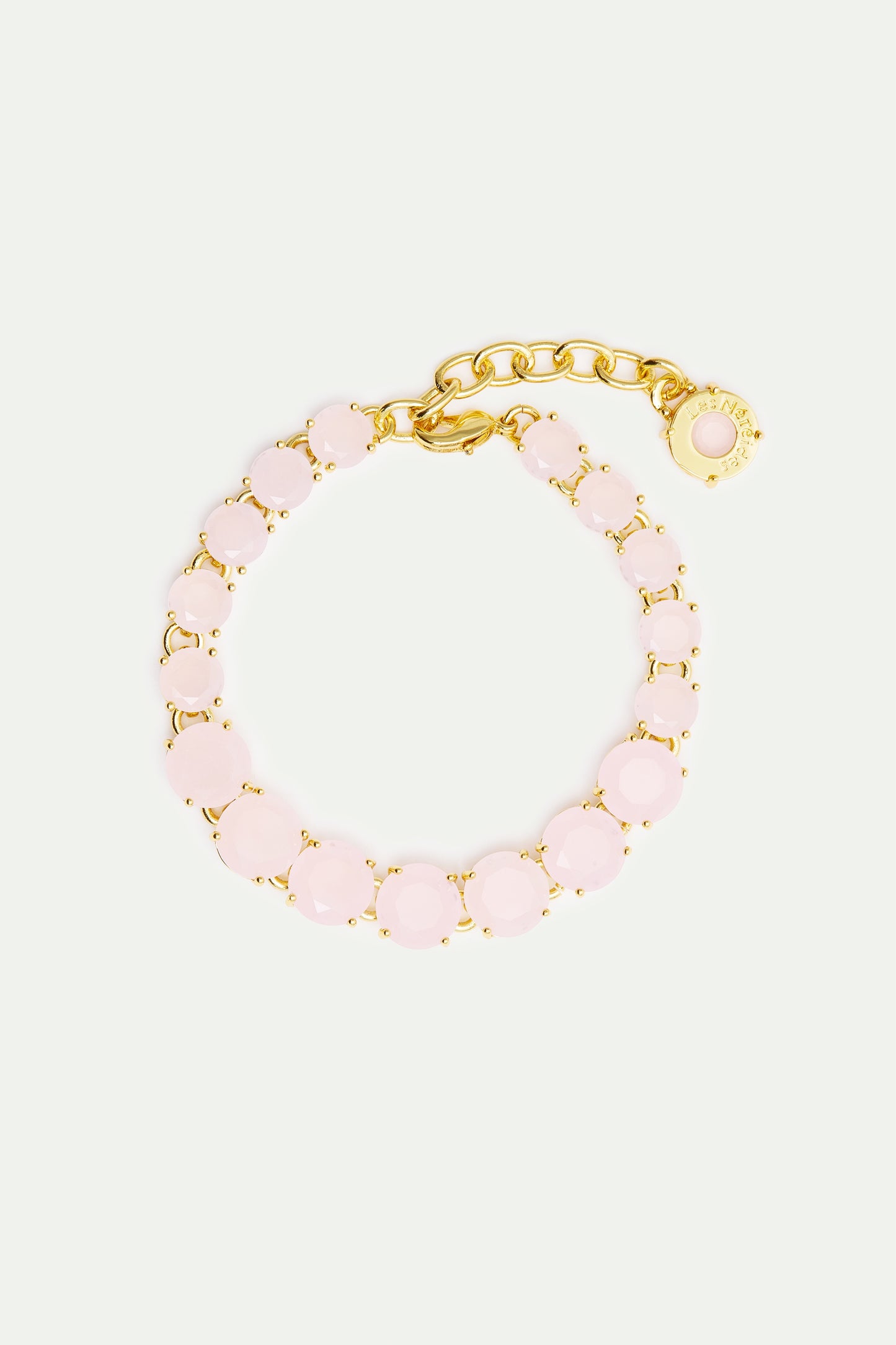 Single Row Diamantine Bracelet With Light Pink Stones | AXLD2521