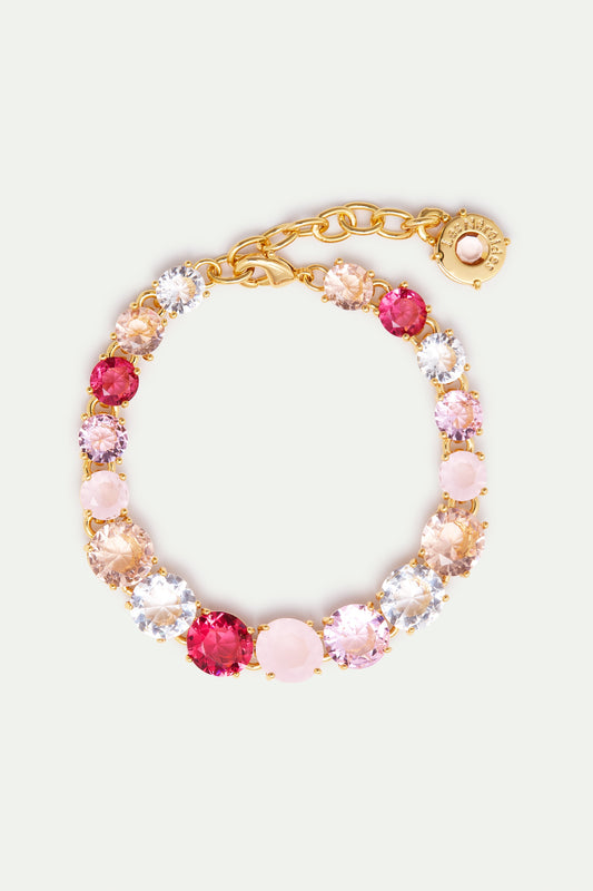 Single Row Diamantine Bracelet With Rosa Centifolia Stones | AXLD2524