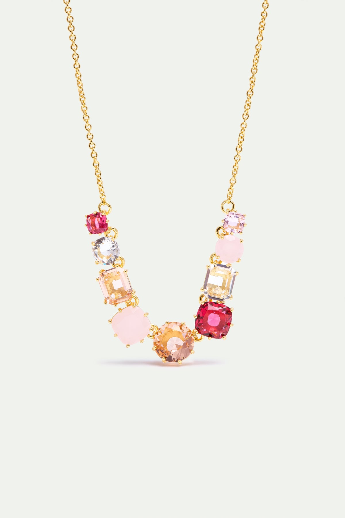 Fine Diamantine Necklace With 9 Rosa Centifolia Stones | AXLD3604