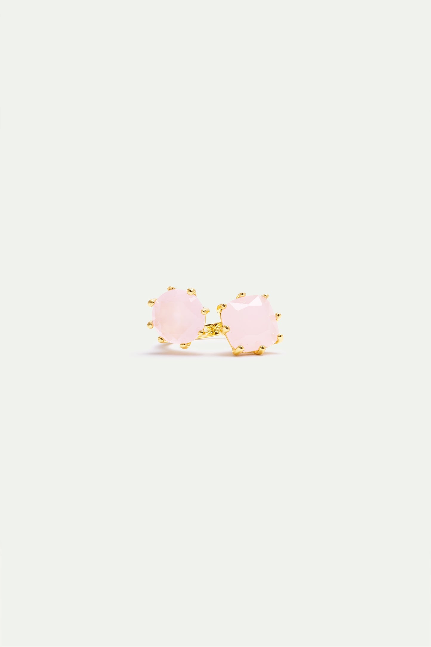 Diamantine Adjustable Ring With 2 Light Pink Stones | AXLD6601