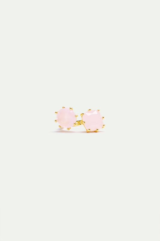 Diamantine Adjustable Ring With 2 Light Pink Stones | AXLD6601