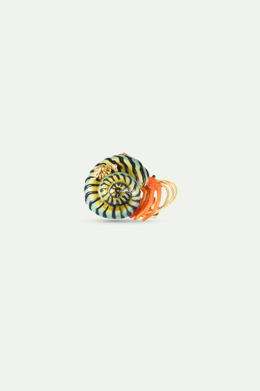 Green And Orange Hermit Crab Brooch | AXMO5031