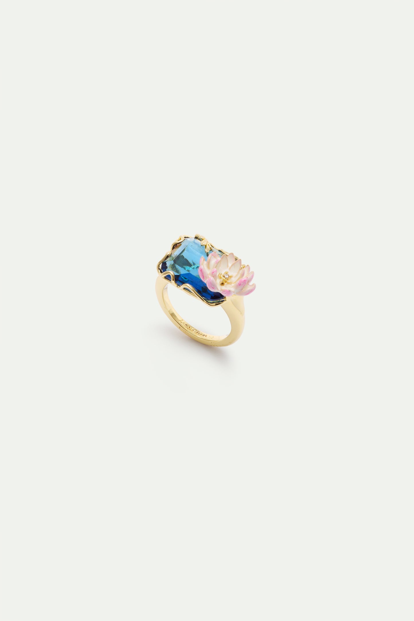 Blue And Pink Water Lily Pond Ring | AXON6021