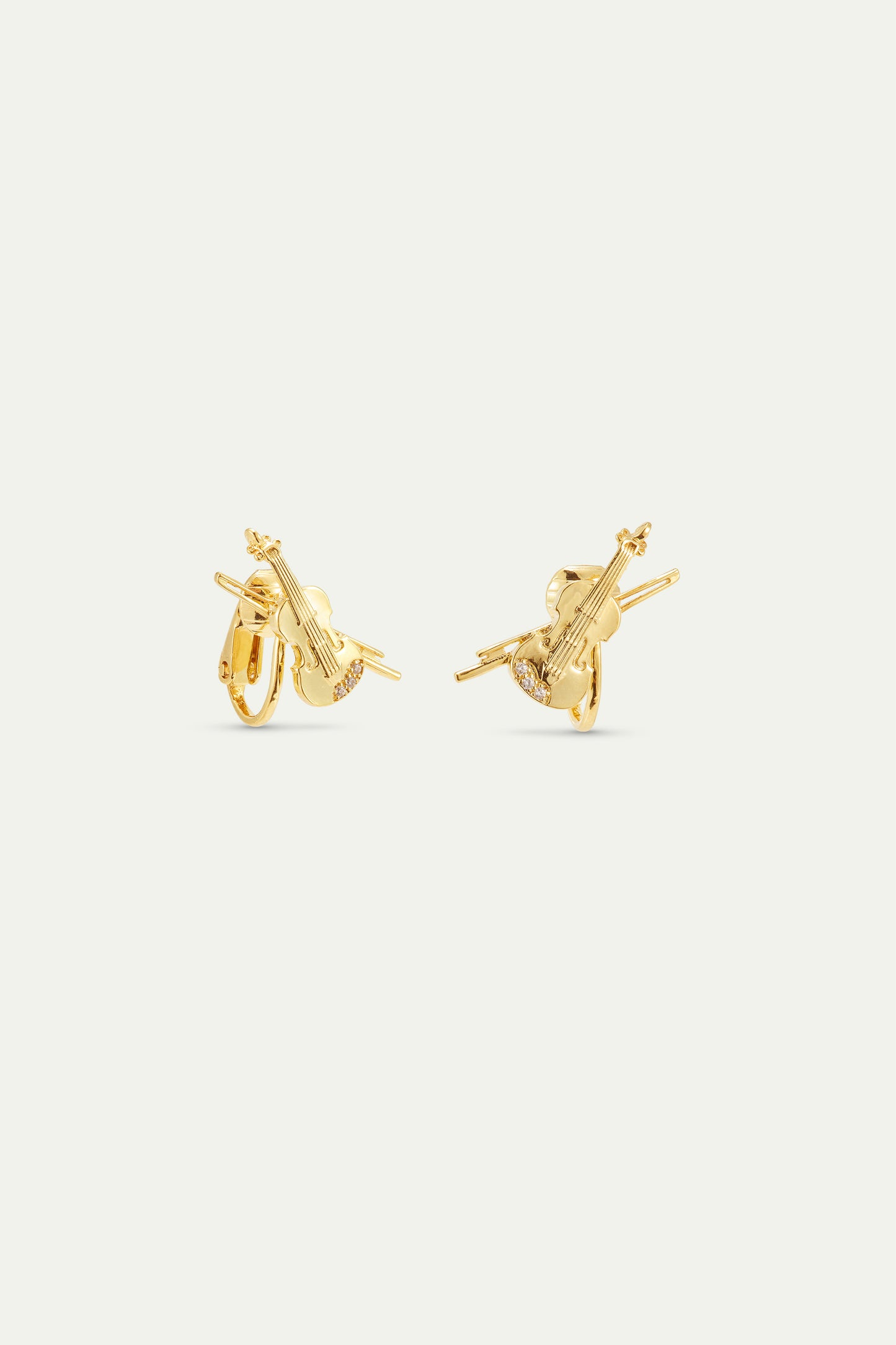 Gold Cello Earrings | AXOP1051