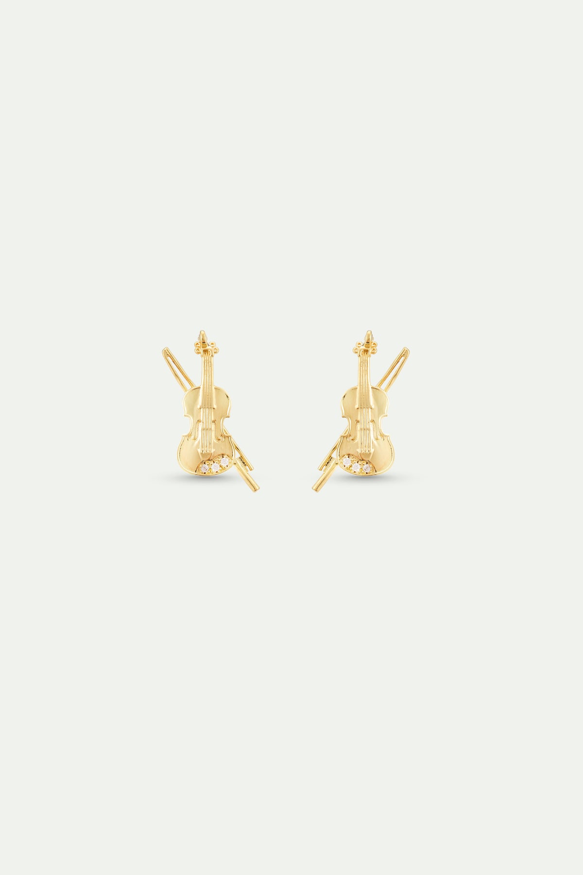 Gold Cello Earrings | AXOP1051