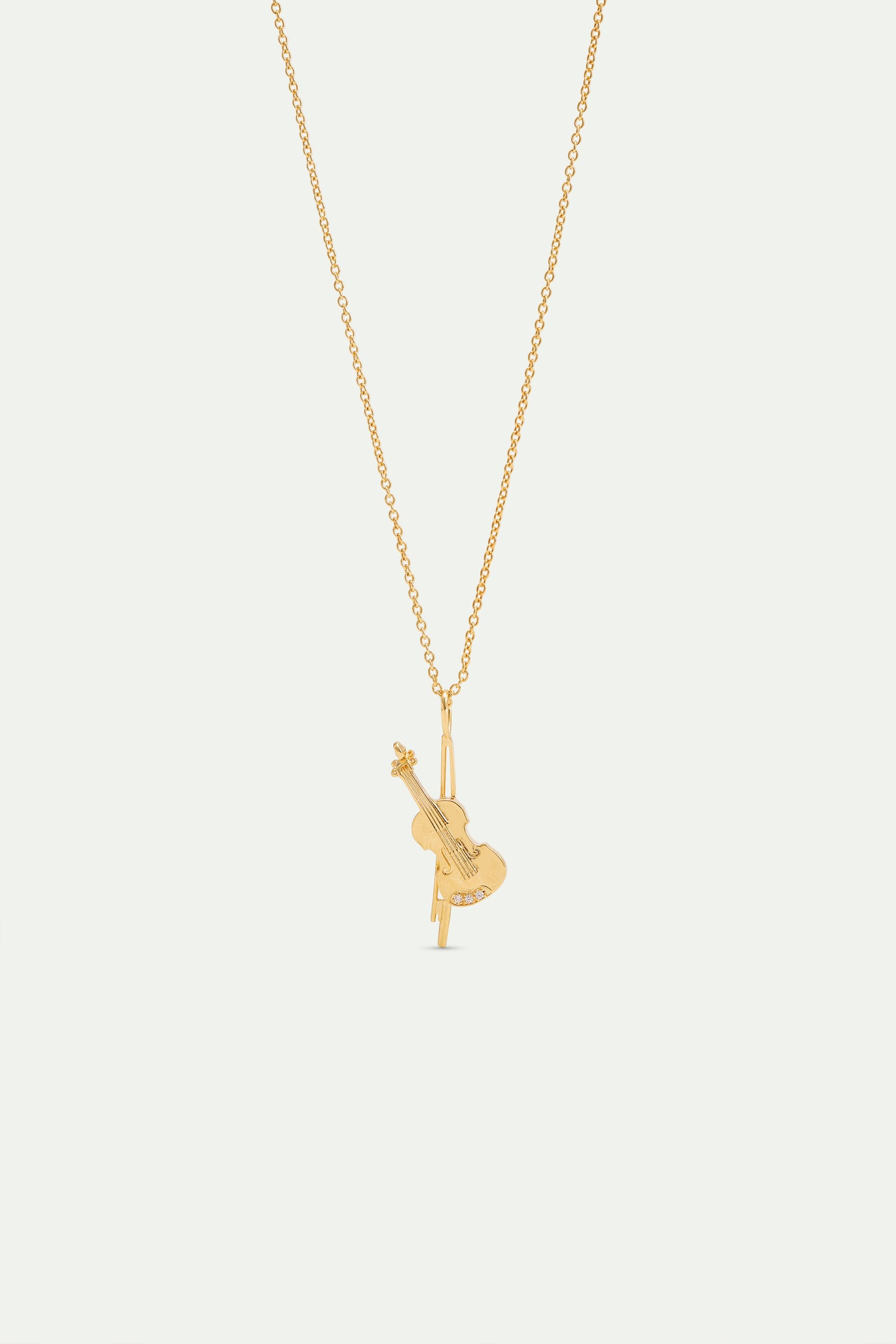Gold Cello Pendant Necklace | AXOP3021