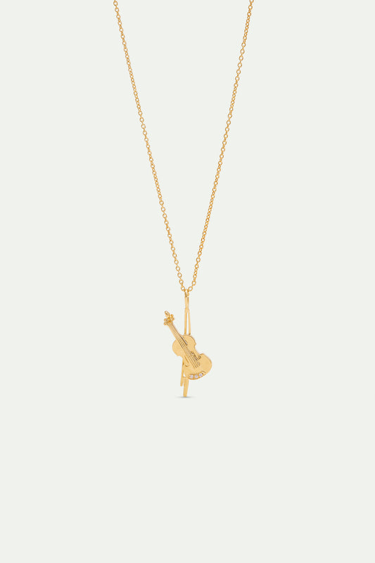 Gold Cello Pendant Necklace | AXOP3021