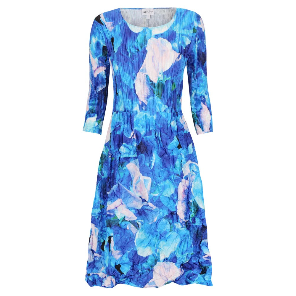 Alquema | 3/4 Sleeve Smash Pocket Dress / Ocean Sweet Pea