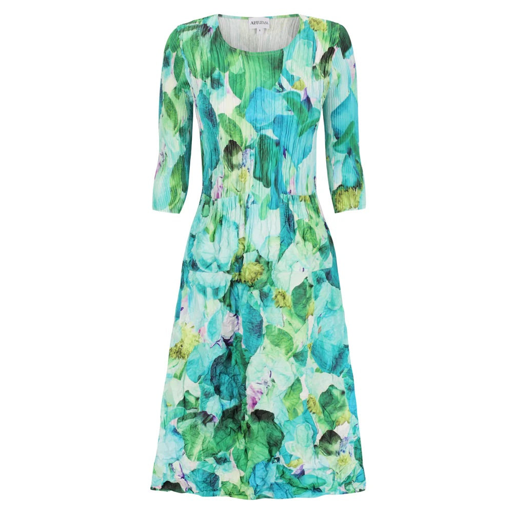 Alquema | 3/4 Sleeve Smash Pocket Dress / Garden Sweet Pea