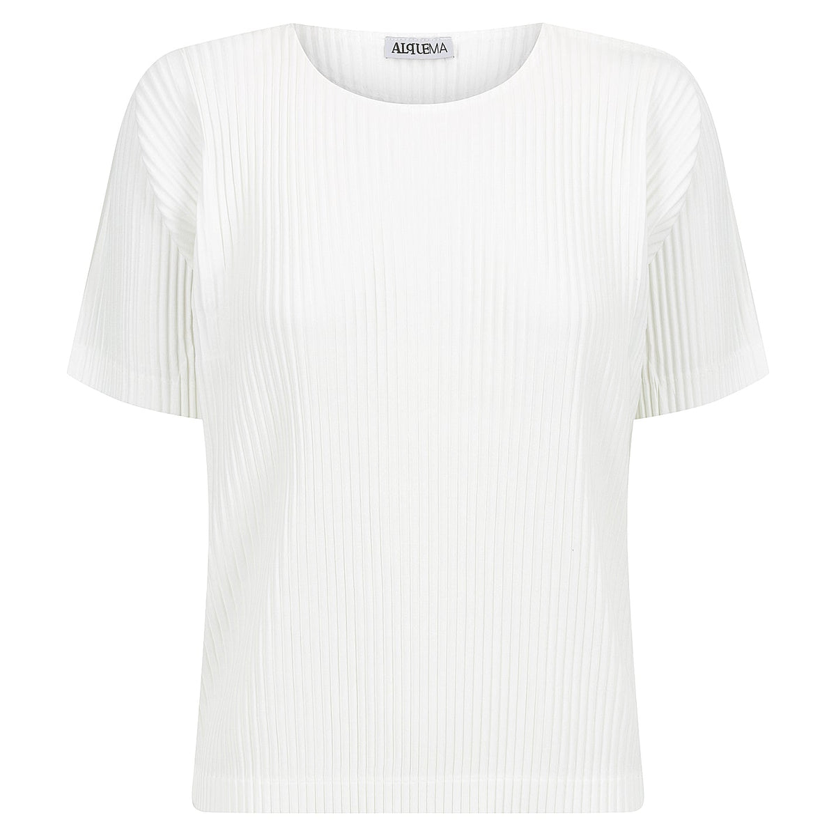 Plisse Tee in White