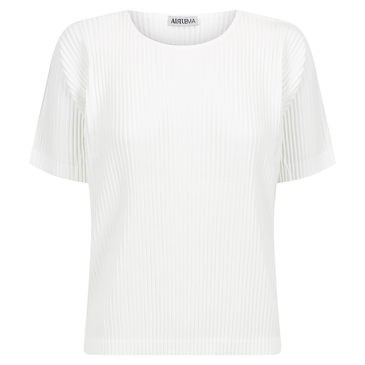 Plisse Tee in White