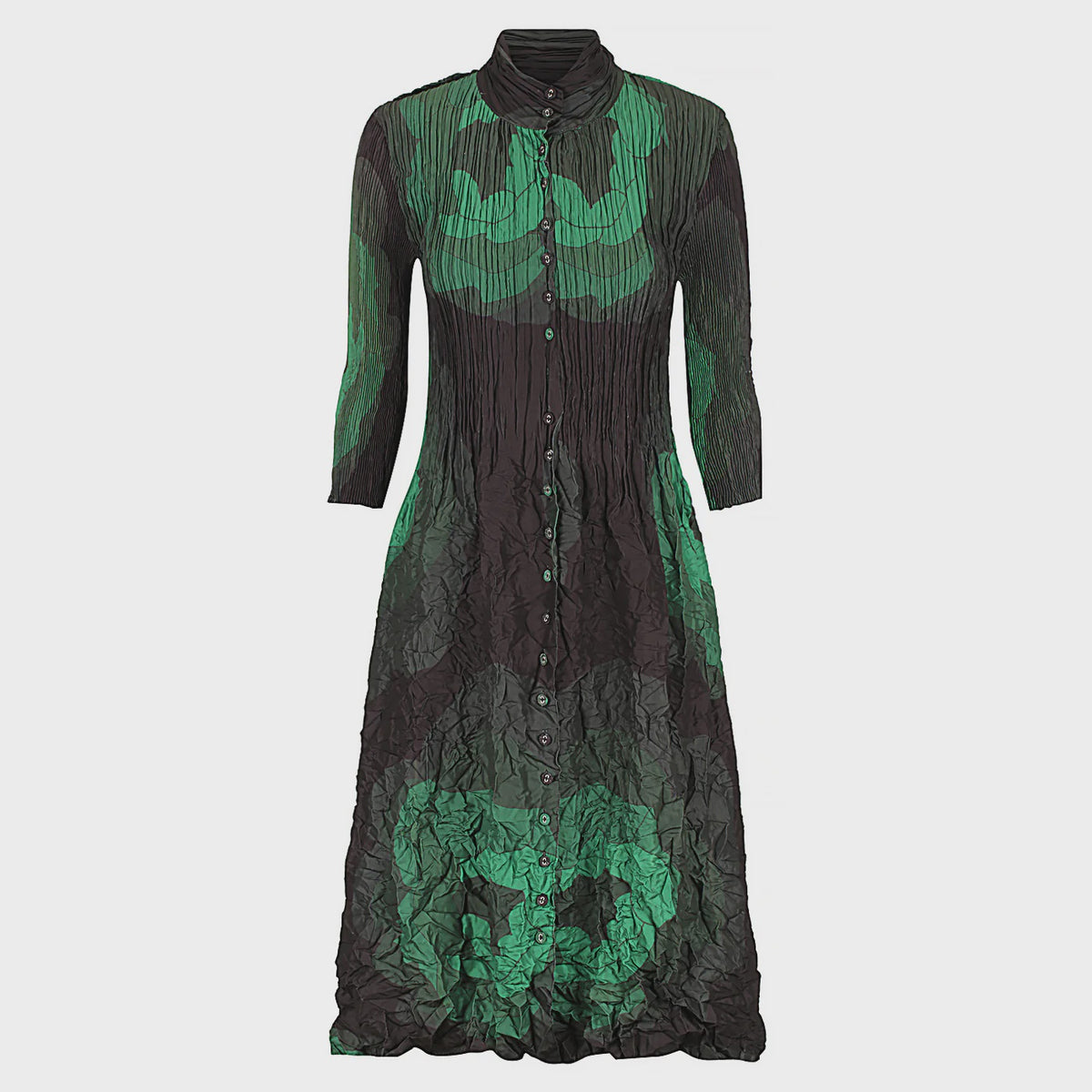 Alquema | Nehru Coat Dress / Forest Rose
