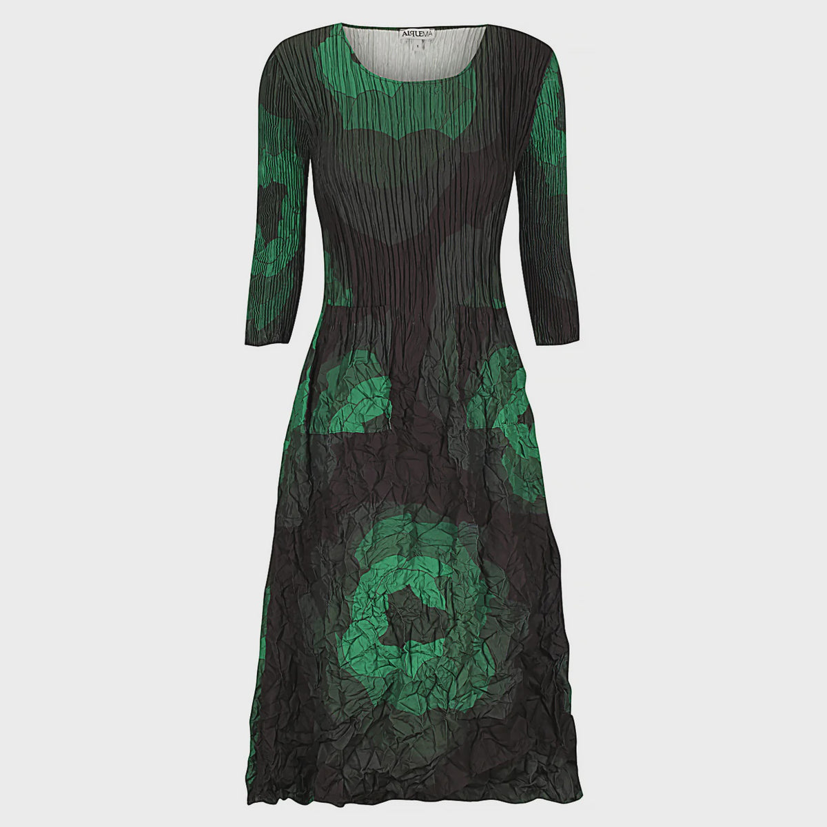 Alquema | 3/4 Sleeve Smash Pocket Dress /  Forest Rose