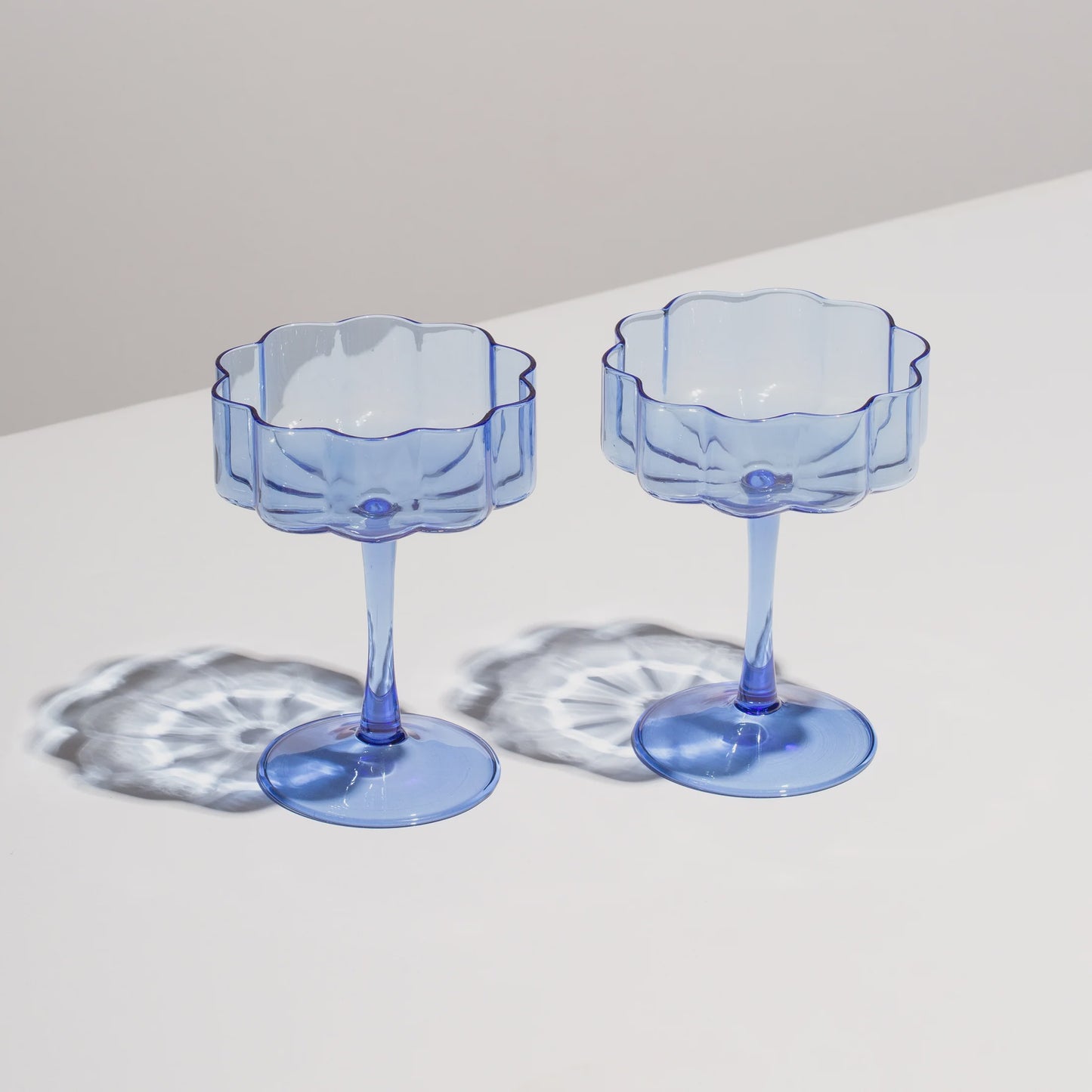 TWO x WAVE COUPE GLASSES - BLUE