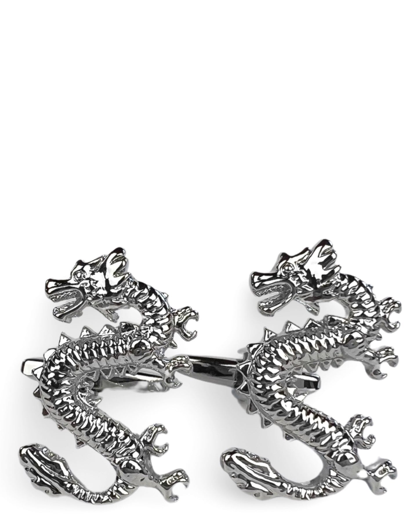 Chinese Dragon Cufflink - Silver